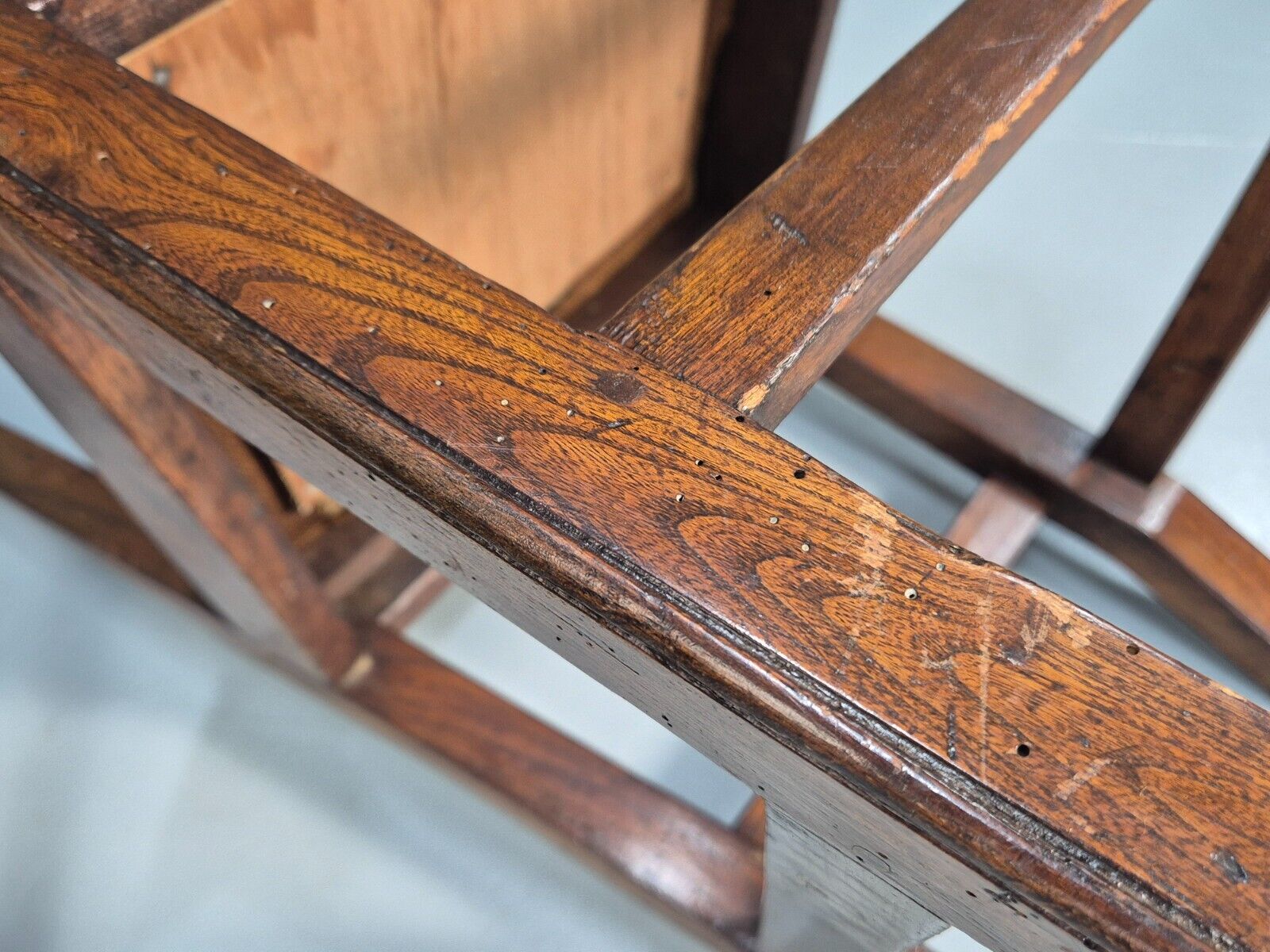 2 Vintage Oak Dining Chairs Green Floral Georgian Style Antique EB9084 VDIN - UKDK FURNITURE