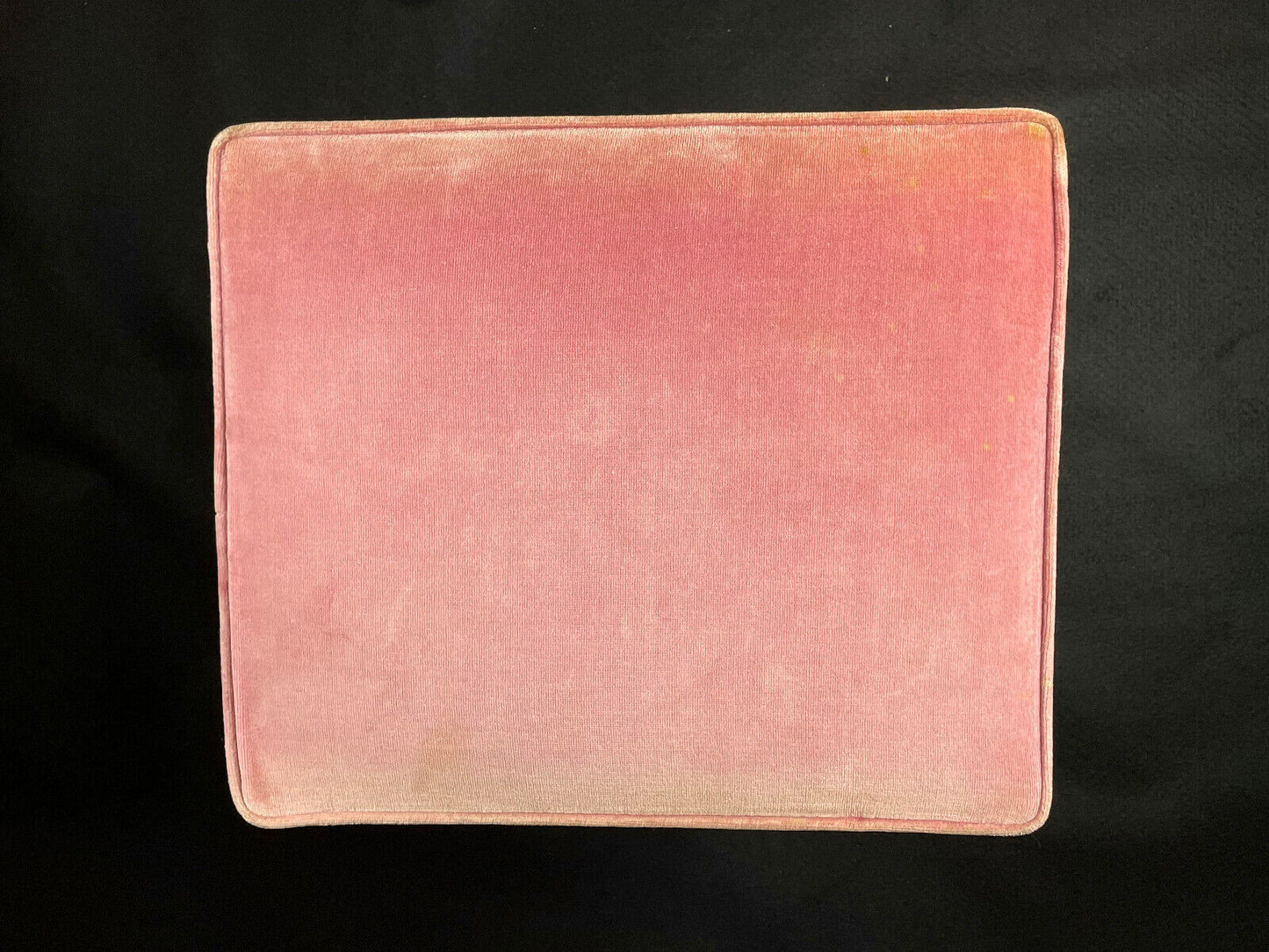 Danish Cream Footstool with Pink Velour Cushion Vintage EB4108 VWOO - UKDK FURNITURE