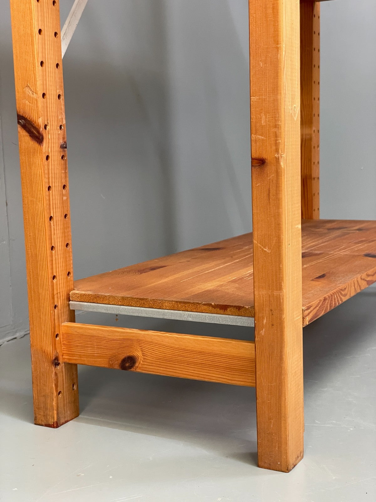 Pine Open Shelving Unit Adjustable Retro Scandi Solid EB11782 MWOO18