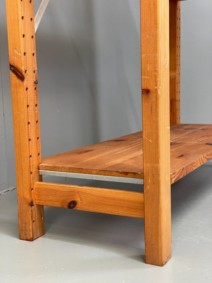 Pine Open Shelving Unit Adjustable Retro Scandi Solid EB11782 MWOO18
