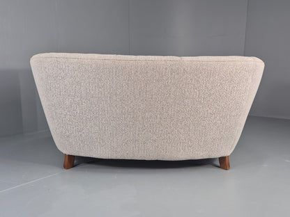 Vintage Art Deco Banana 2 Seat Sofa Danish New Upholstery 1930s EB11833 M2SS14