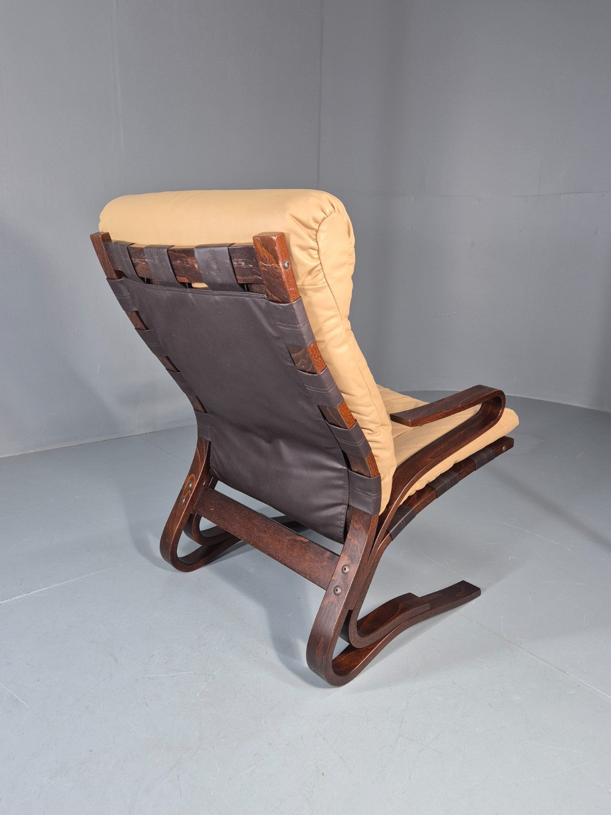 Vintage Leather Bentwood Armchair  Midcentury Norway Skyline Retro EB9912 MBEN6