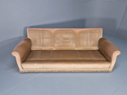 1970s Gold Velour Luxury Three Seater Settee tassels Retro   EB10632 V3SS9