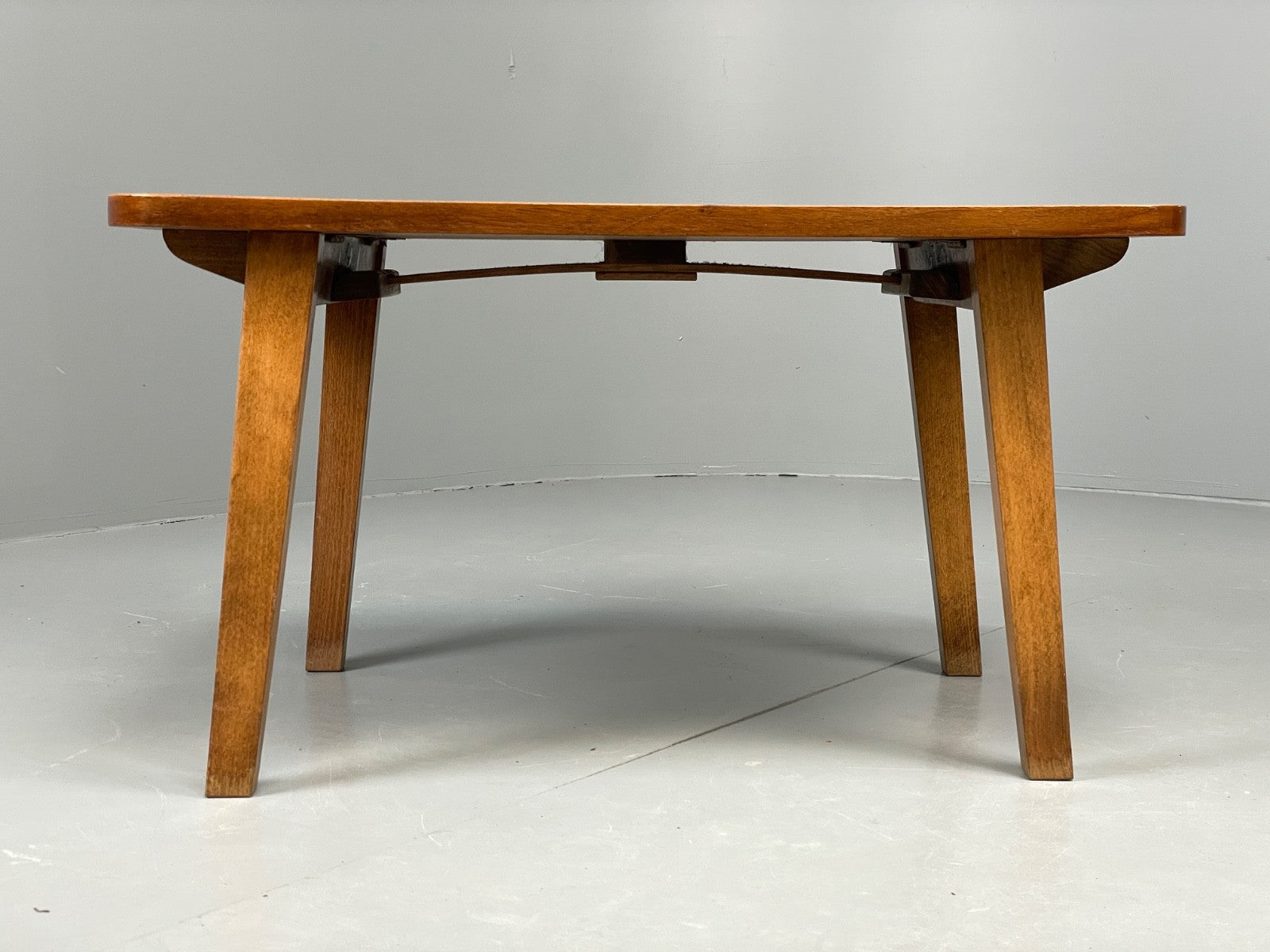 Vintage 1940s Side Table Walnut Top Folding Legs Eastern European EB11243 MWOO2