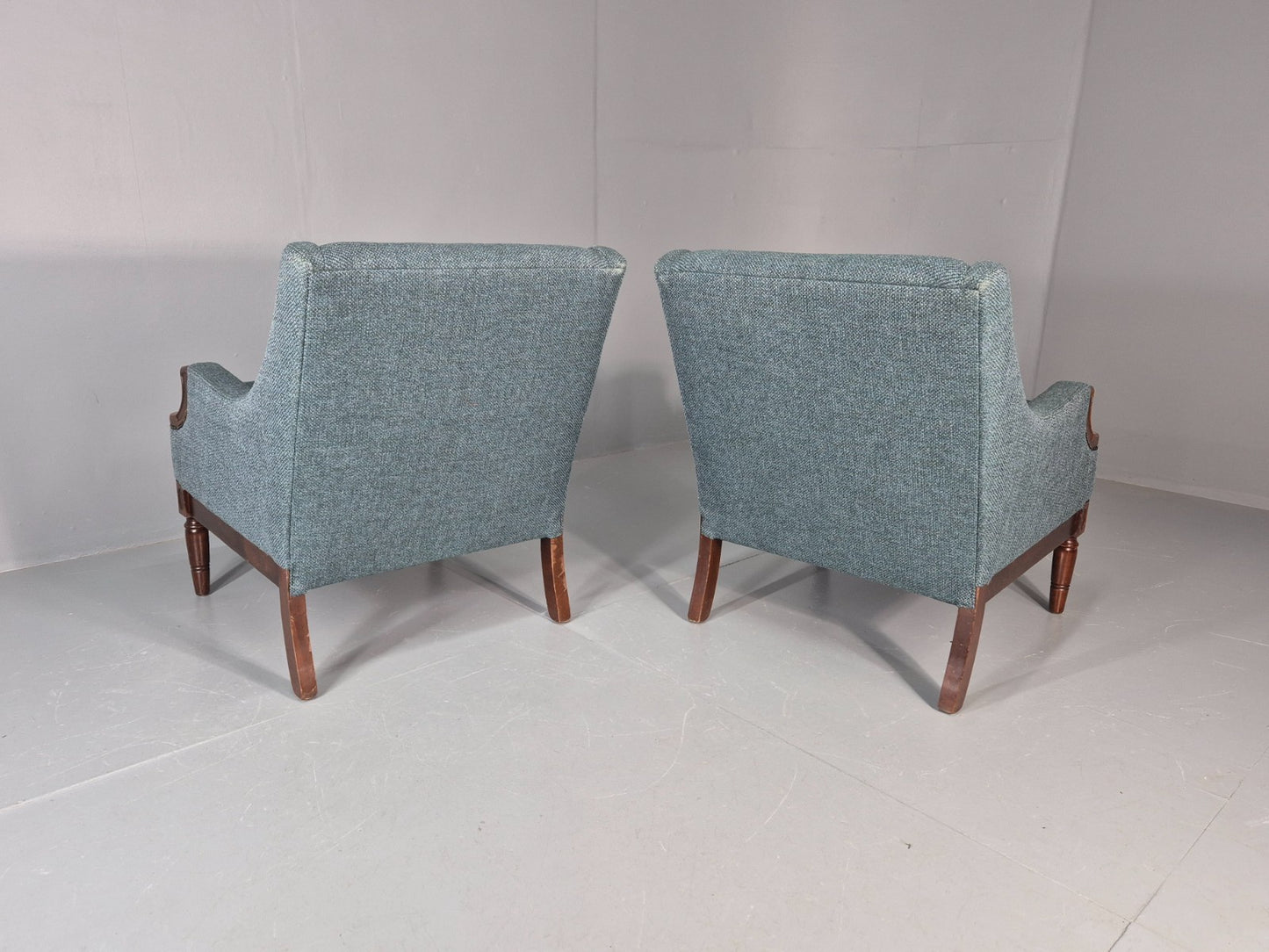 2 Vintage regency Style Armchairs 1970s Danish New Upholstery  EB11135 VCLO12