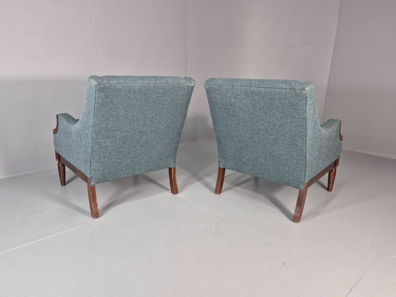 2 Vintage regency Style Armchairs 1970s Danish New Upholstery  EB11135 VCLO12