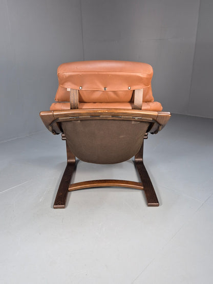 Vintage Skippers Apollo Brown Leather Bentwood Lounge Chair Danish EB9306 MBEN - UKDK FURNITURE
