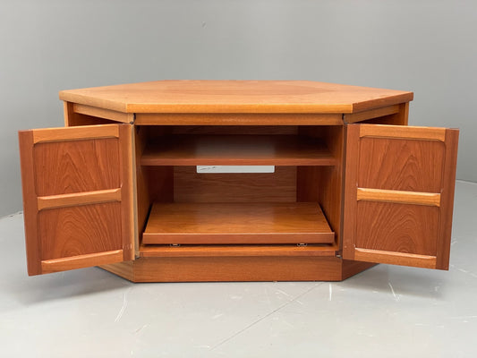 Vintage Teak TV Unit By Nathan 1970s Retro Squares Corner Cabinet EB11852 MWOO1