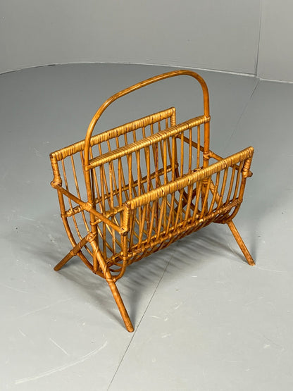 Vintage Bamboo Magazine Rack 1960s Danish Design Retro EB10827 MWOO0