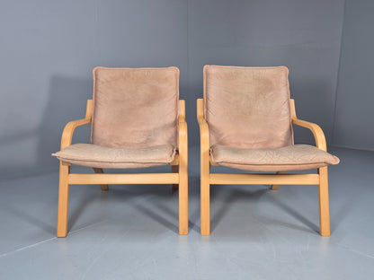 2 Stouby Tan Leather Bentwood Lounge Chairs 1980s Danish Design EB9303 MBEN - UKDK FURNITURE