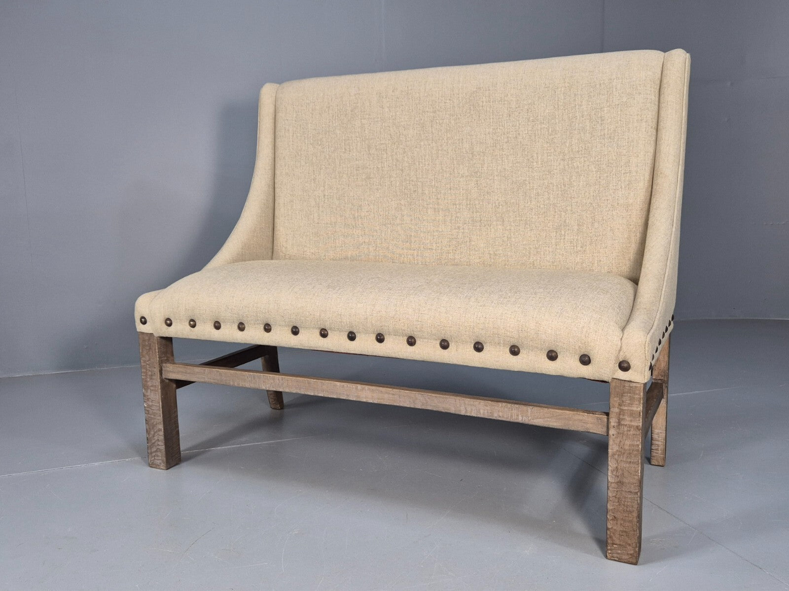 Vintage Danish 2 Seat Sofa Classic Antique Style Modern Cream Wool EB9587 V2SS - UKDK FURNITURE