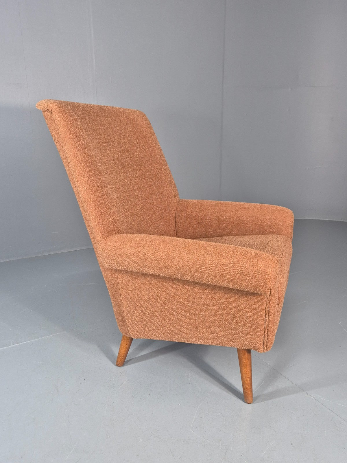 Mid Century Lounge Chair Danish 1960s New Upholstery Retro Teak Leg EB11020 MNOR8