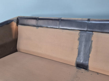 Vintage Mogens Hansen MH535 3 Seat Black Leather Sofa Danish EB10054 M3SS8