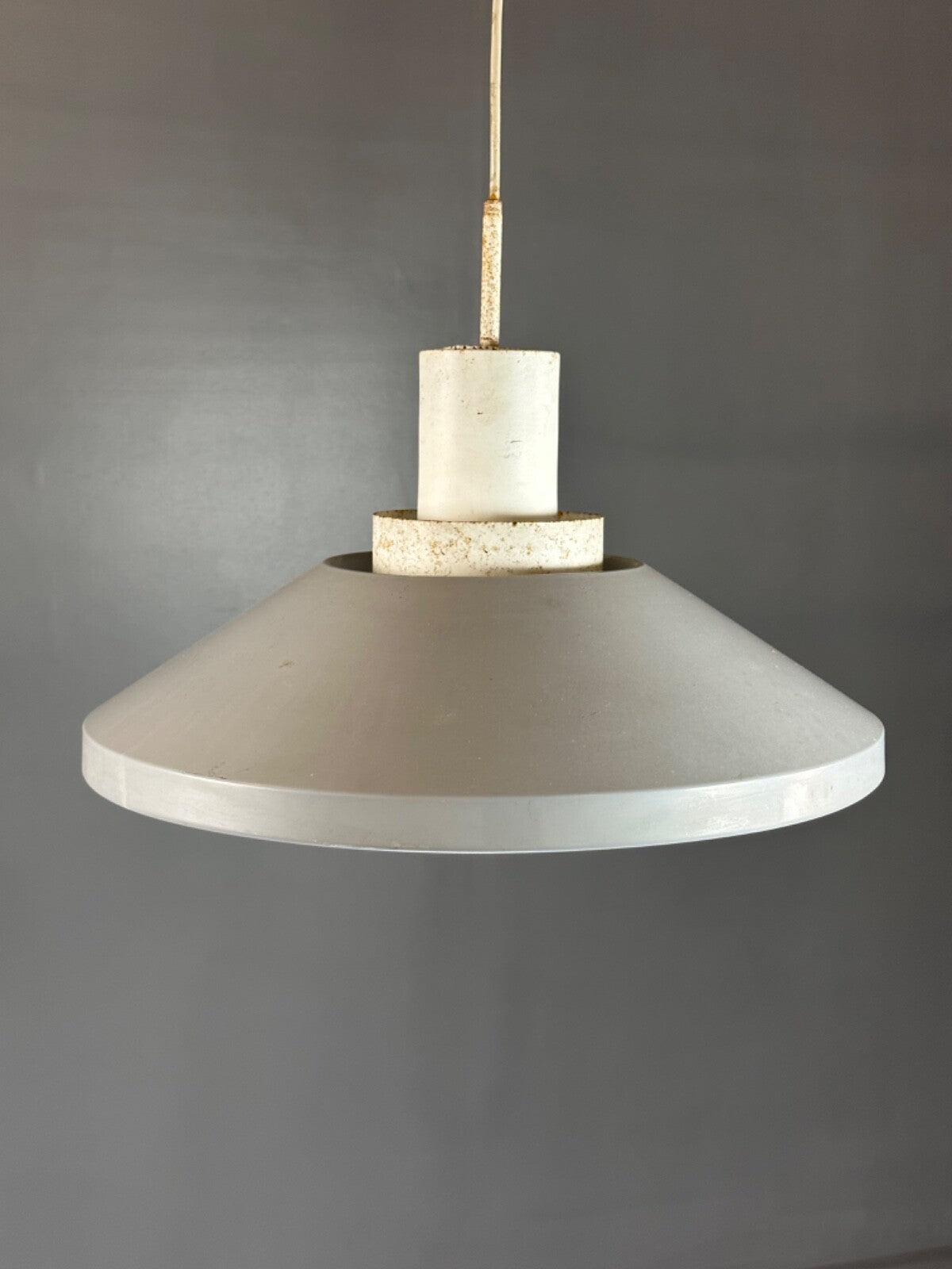 Danish Aluminium Pendent Light Retro Industrial White And Grey EB4648 LCLW0