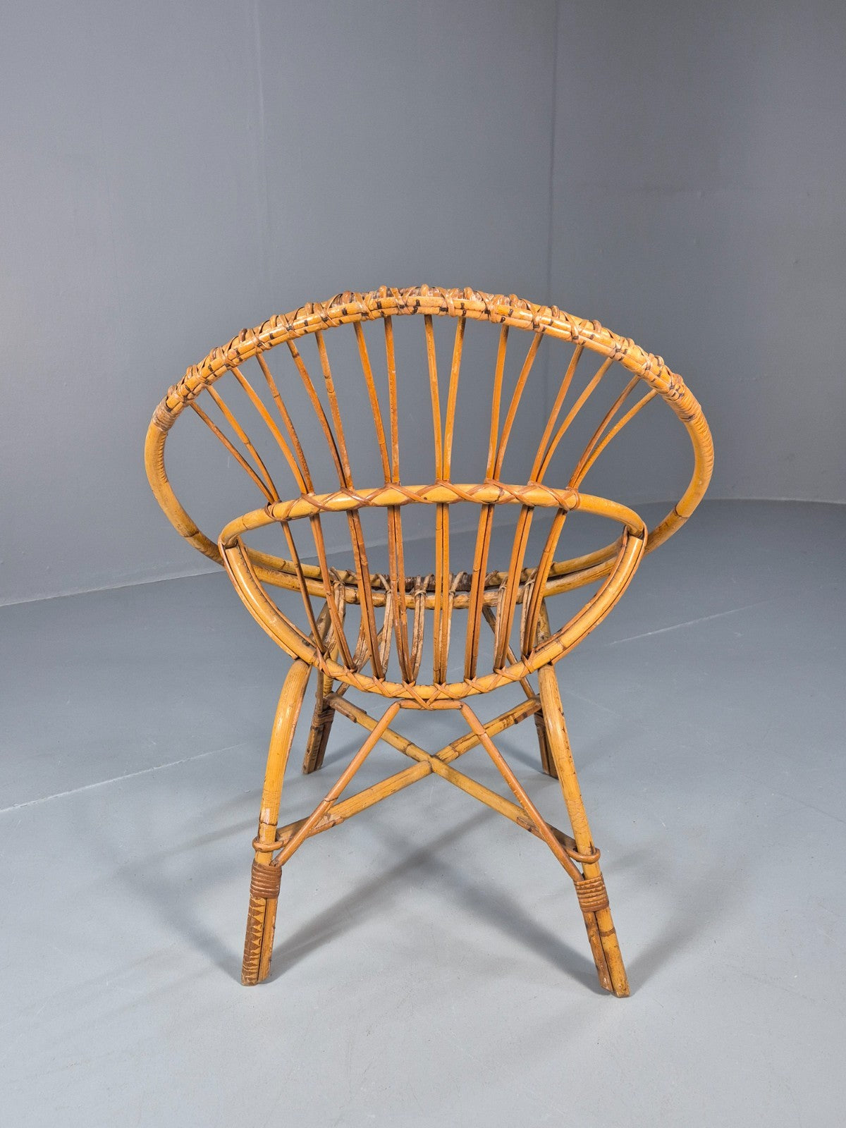 1950s Cane Work Circle Chair  Original Condition Retro EB10643 VBER7