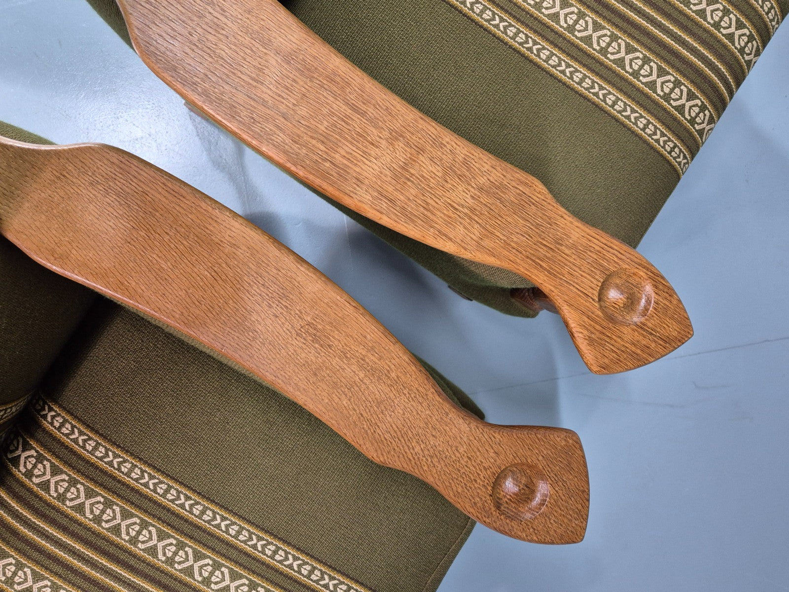 2 Kjaernulf Lounge Chairs Retro 1970s Green Light Oak Retro EB10750 VCLO15