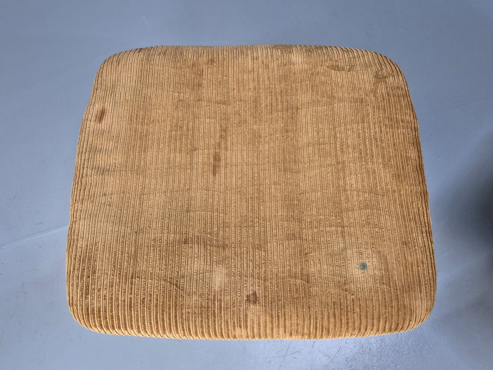 1970s Swivel Chair and Footstool Gold Corduroy Chrome Danish Elu EB10688 MSWI10