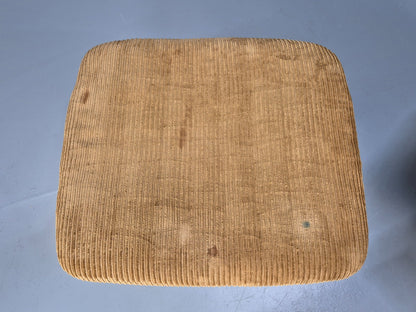 1970s Swivel Chair and Footstool Gold Corduroy Chrome Danish Elu EB10688 MSWI10