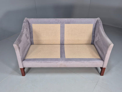 Vintage Danish 2 Seat Sofa Lilac Faux Suede 1980s Retro MCM EB3236 M2SS - UKDK FURNITURE