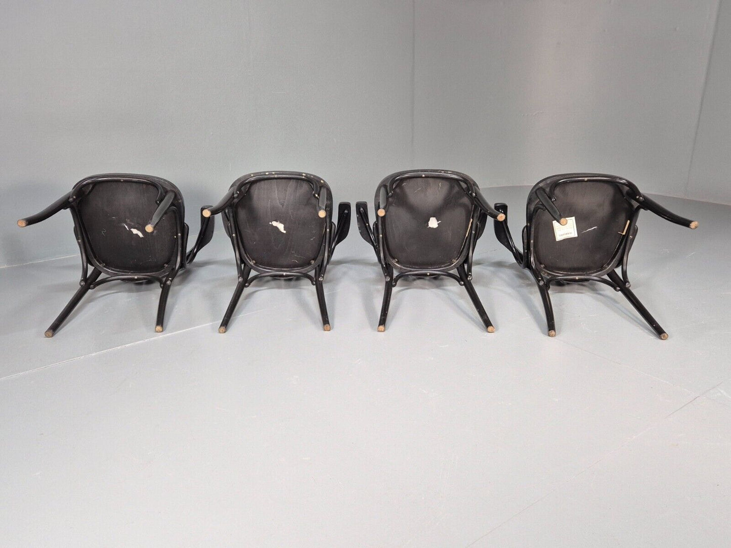 4 Vintage Bistro Chairs Black Thonet Style Czech Built Retro EB8859 VDIN - UKDK FURNITURE