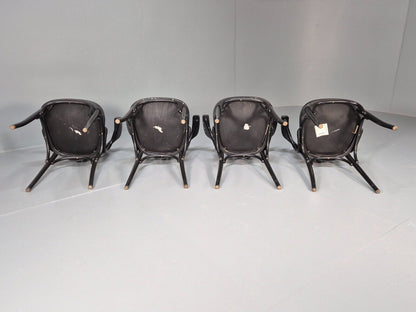 4 Vintage Bistro Chairs Black Thonet Style Czech Built Retro EB8859 VDIN - UKDK FURNITURE