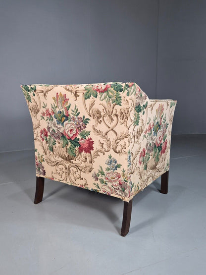 Vintage Danish Lounge Chair Floral Upholstery Retro 1950s EB7869 MNOR - UKDK FURNITURE