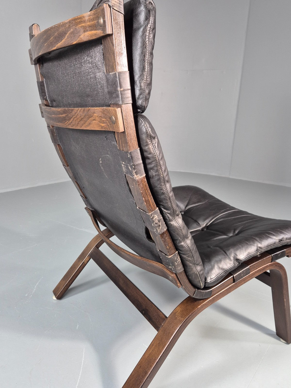 Vintage Farstrup Lounge Chair Danish Design 1970s Retro Leather MCM EB11320 MBEN6