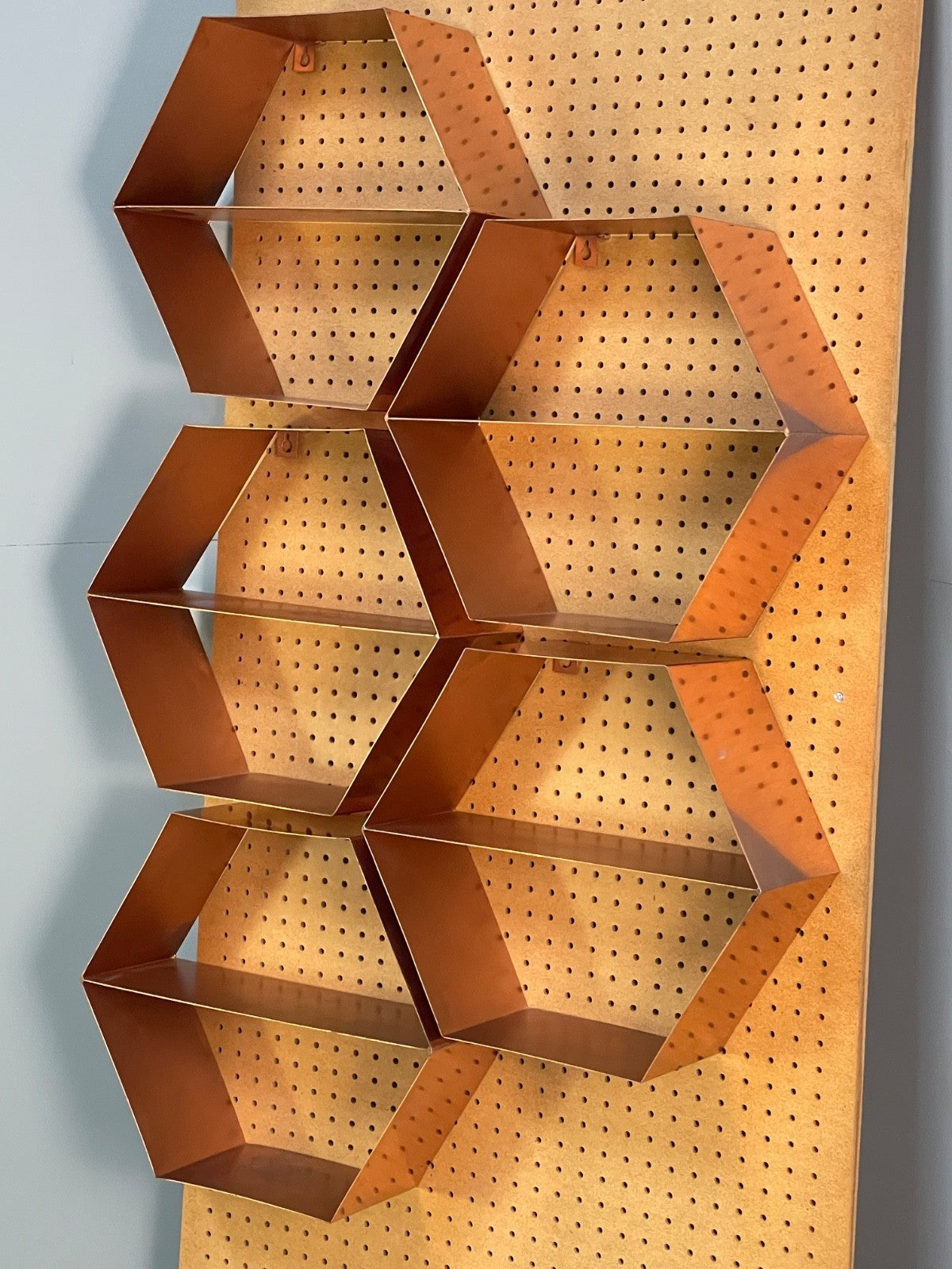 Hexagonal Wall Shelving Rose Gold Modern Metal EB10592 MWOO2