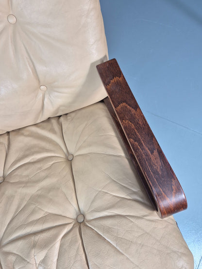 Vintage Leather Bentwood Armchair  Midcentury Norway Skyline Retro EB9912 MBEN10