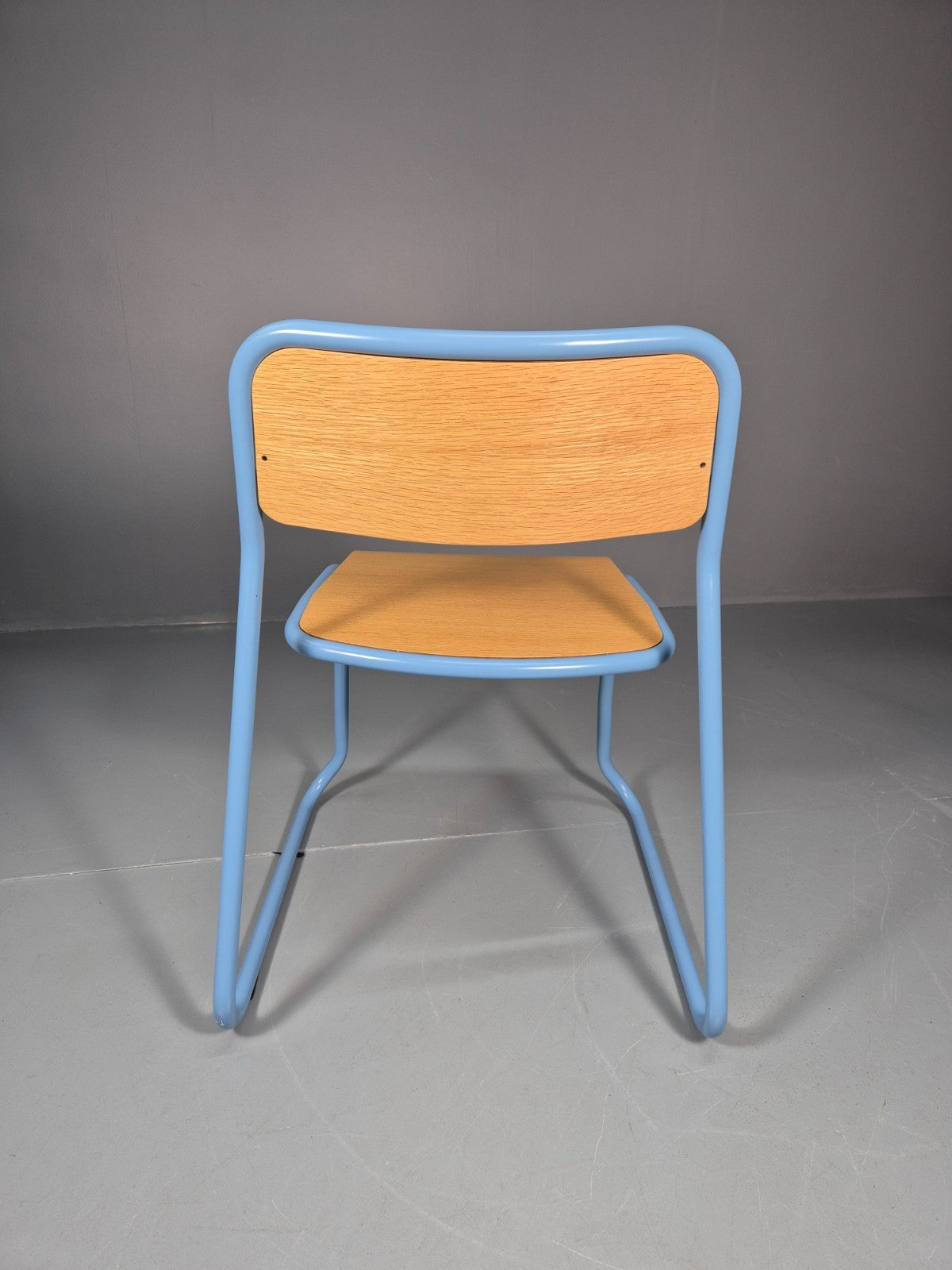 4 Naughtone Bounce Stacking Chairs Pale Blue Retro Style Vintage EB10932 MSTA11