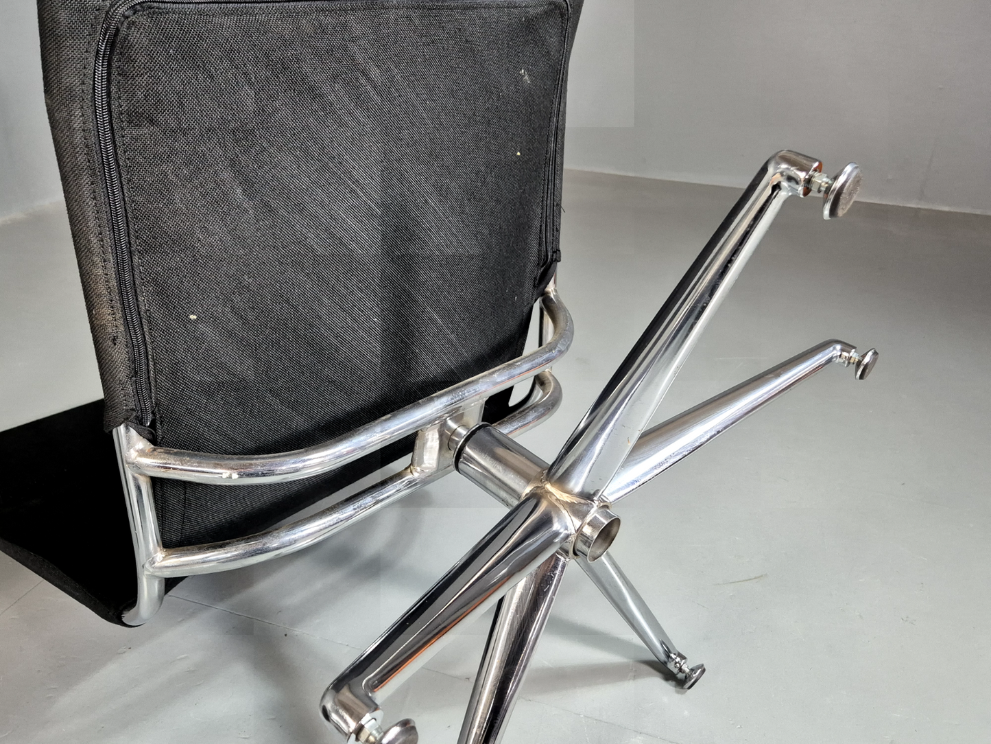 Vintage Danish Swivel Chair and Footstool Orange Chrome Retro 1980s EB7357 MSWI12