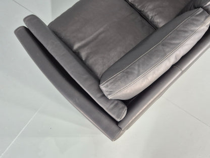 Vintage 3 Seat Sofa Danish Black Leather Mid Century Retro Design EB10481 M3SS17