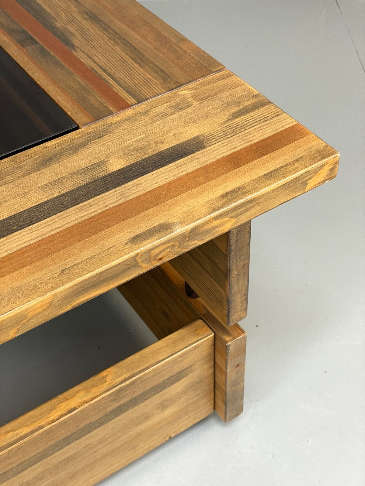 Vintage 1970s Coffee Table Pine & Glass By Hameen Kalustaja Finland EB11176 MWOO11