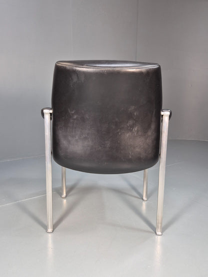 Roder Sohne Leather and Aluminium Boardroom Chair 1960s Retro MCM EB10644 MNOR8