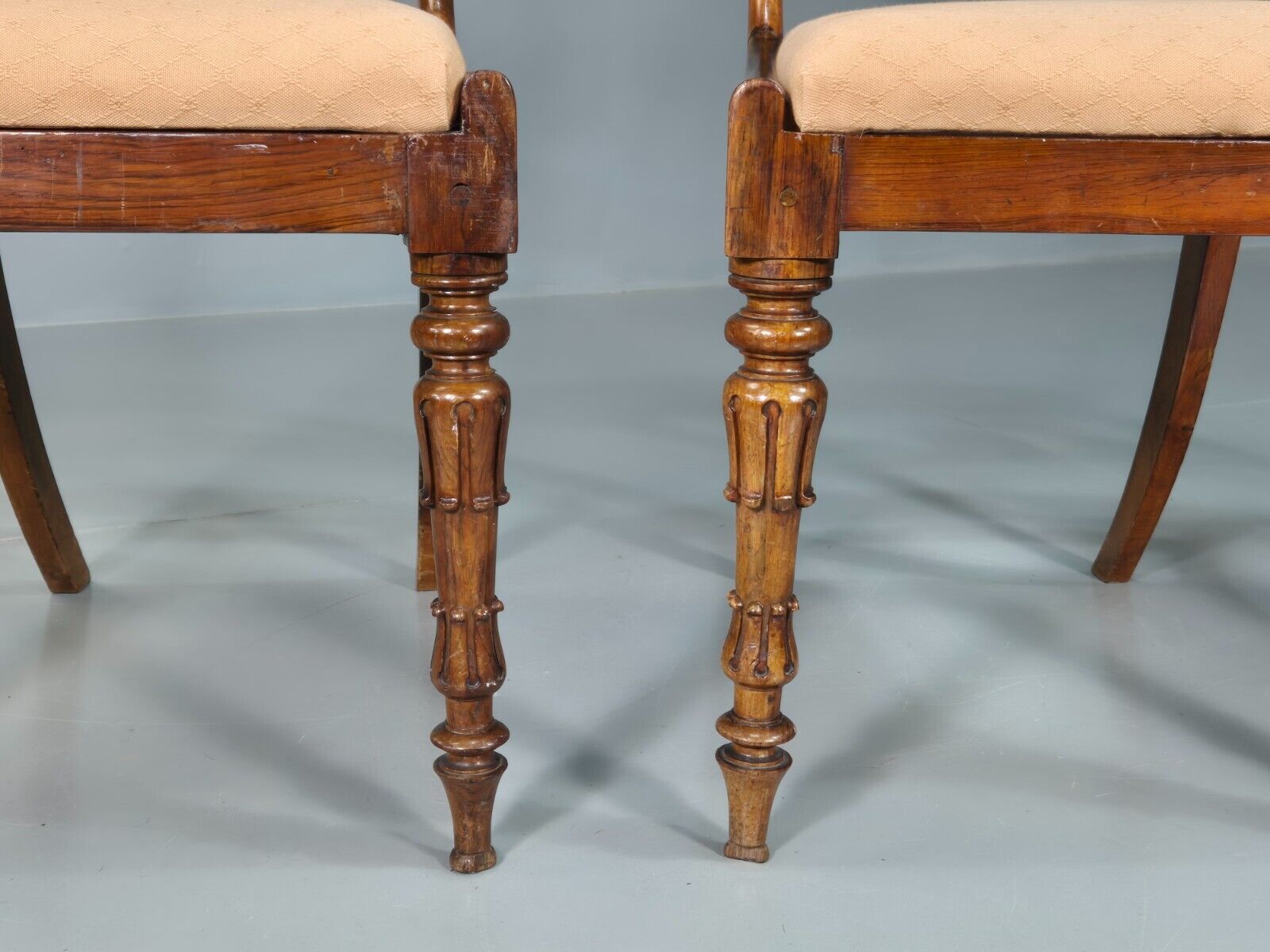 3 Vintage Dining Chairs Mahogany Frame Victorian Antique EB7814 VDIN - UKDK FURNITURE