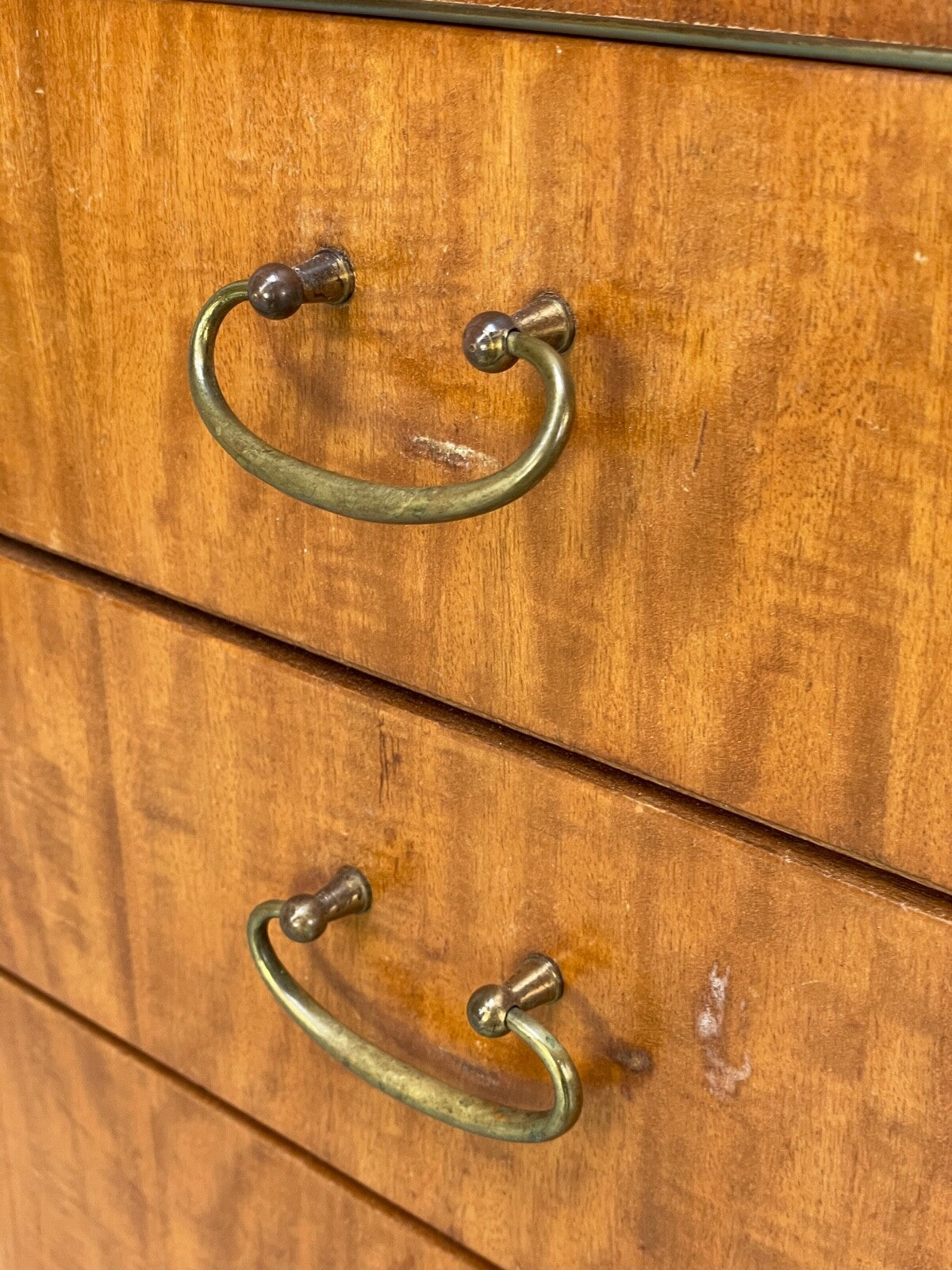 Vintage 1950s Chest Of Drawers Jewelery Display Brass Mahogany EB9761 MWOO - UKDK FURNITURE