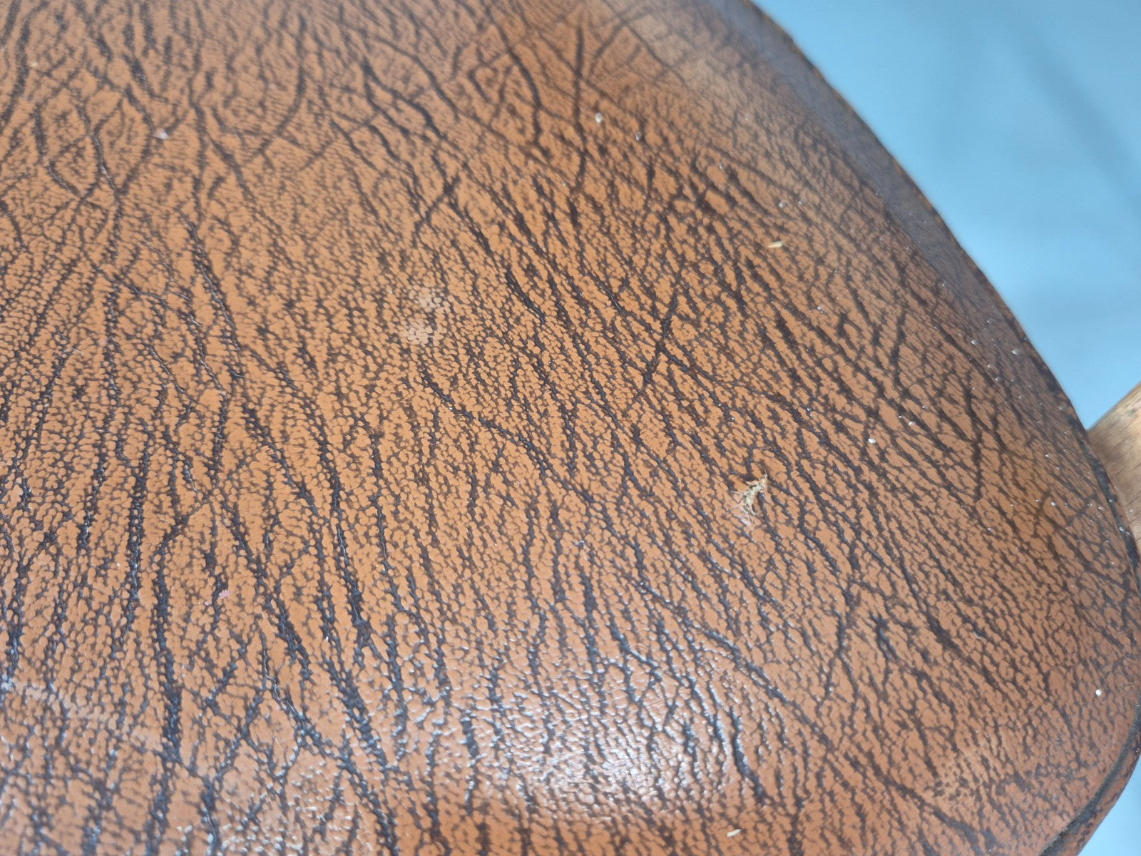 Vintage 1960s Dining Chairs - 3 In Brown Vinyl Beech Frames MCM EB10997 MDIN12