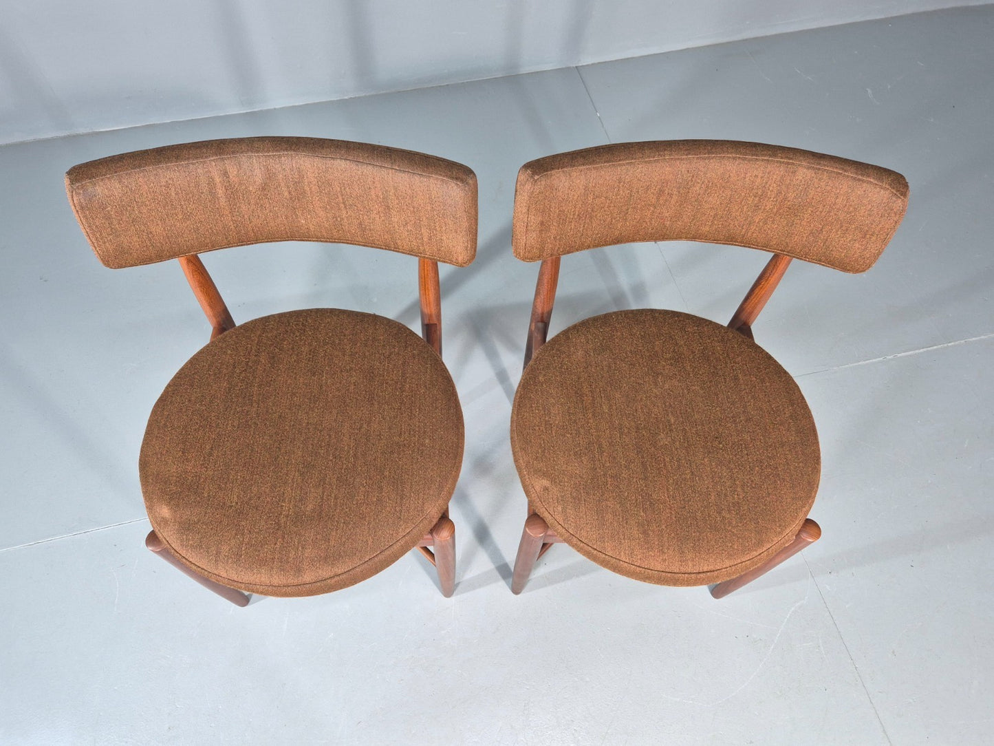 6 G Plan Round Seat Dining Chairs 1970s Retro MCM Original Fabric EB11613 MDIN12