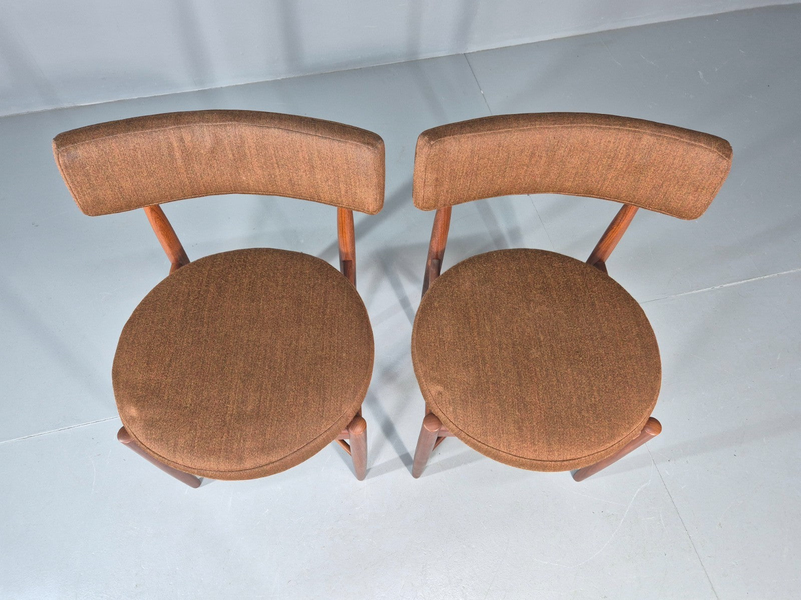 6 G Plan Round Seat Dining Chairs 1970s Retro MCM Original Fabric EB11613 MDIN12