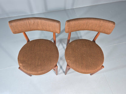 6 G Plan Round Seat Dining Chairs 1970s Retro MCM Original Fabric EB11613 MDIN12