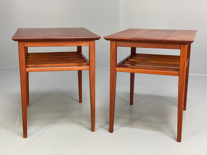 Vintage Solid Teak Bedside Tables Danish 1960s Mid Century EB9825 MWOO - UKDK FURNITURE