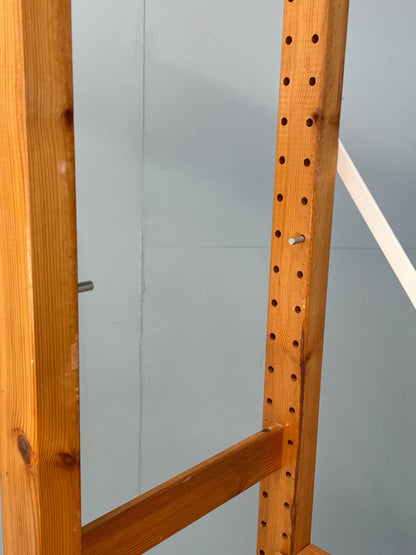 Pine Open Shelving Unit Adjustable Retro Scandi Solid EB11783 MWOO12