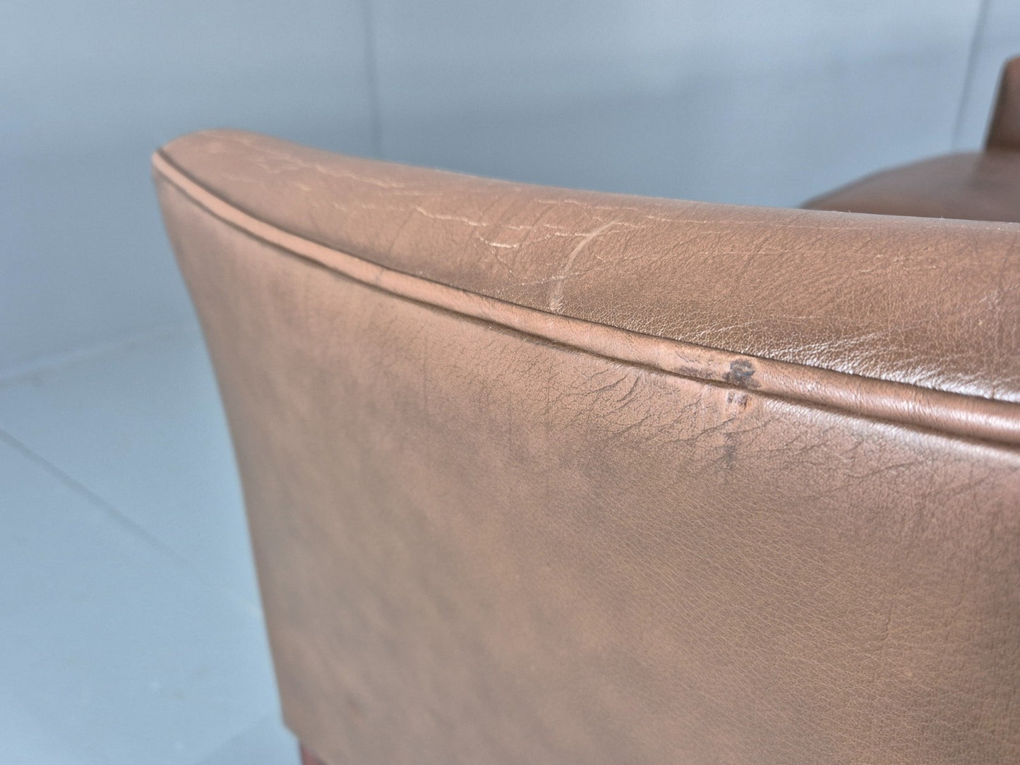 Vintage Danish 2.5 Seater Brown Leather 1970s Retro Mid Century EB11629 M3SS19