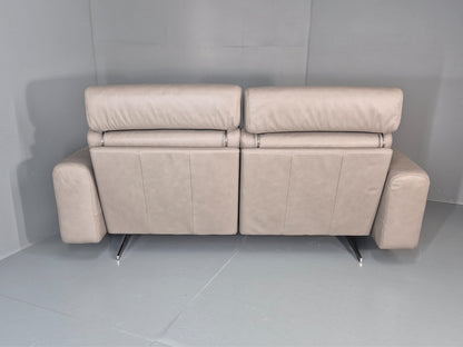 Stressless Stella 2 Seat Settee In Grey Leather Modern Ekornes EB11474 MDIN16