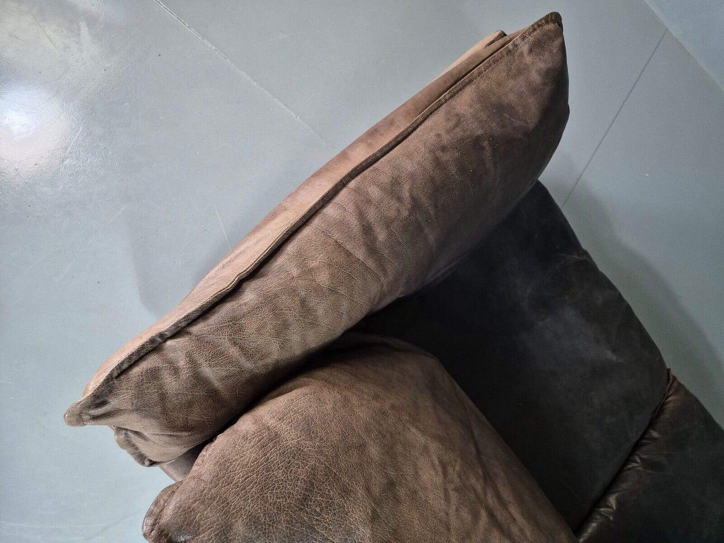 Vintage Danish 3 Seat Sofa Brown Leather 1980s Retro EB7506 M2SS - UKDK FURNITURE