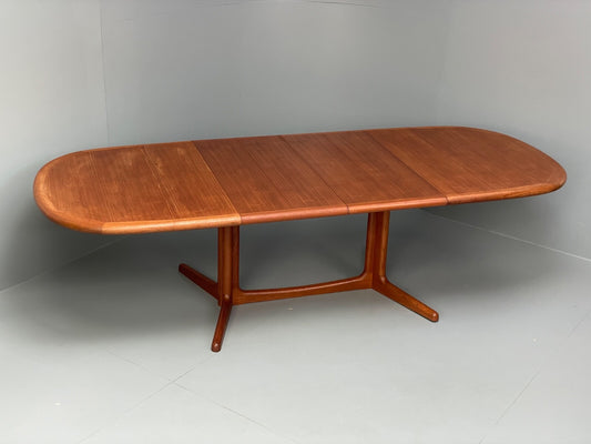 Teak Extending Dining Table Oval Vintage Danish Edvard Valentinsen EB9753 MWOO - UKDK FURNITURE