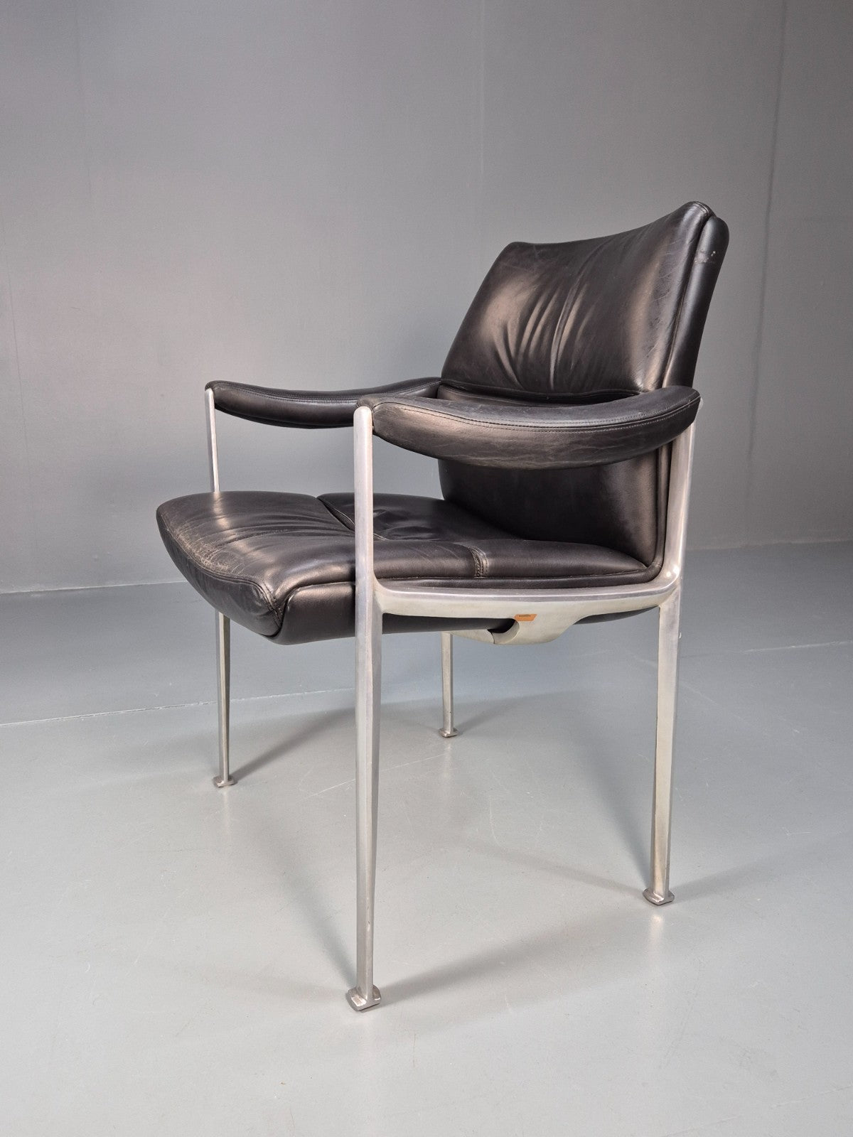 Roder Sohne Leather and Aluminium Boardroom Chair 1960s Retro MCM EB10645 MNOR1