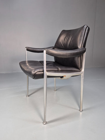 Roder Sohne Leather and Aluminium Boardroom Chair 1960s Retro MCM EB10645 MNOR1