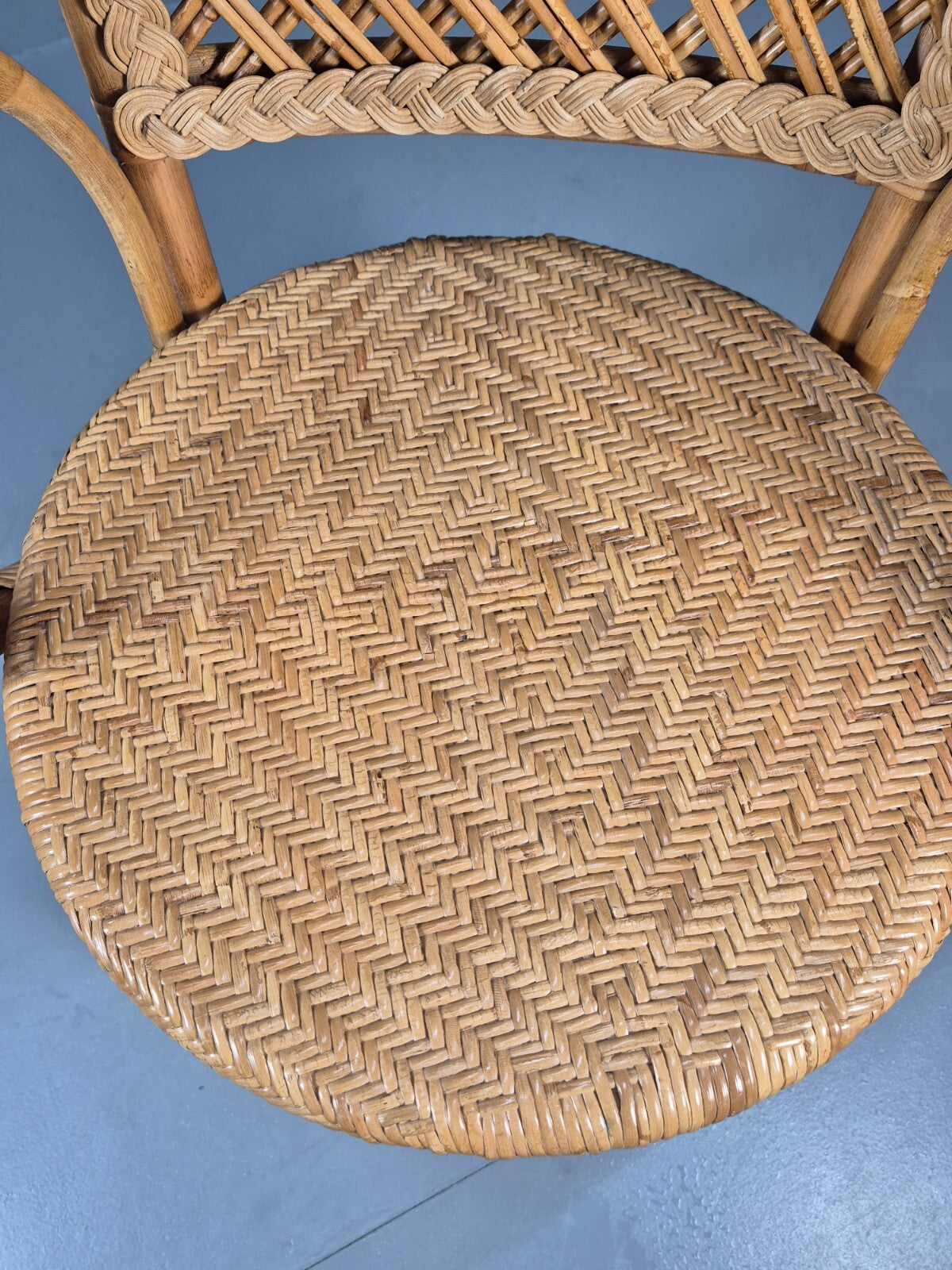 Vintage Cane Rattan Armchair 1980s Retro EB9685 VBER - UKDK FURNITURE