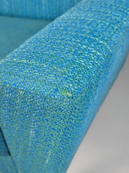 Vintage Swedish Lounge Chair Blue Wool Retro 1960s MCM EB7894 MNOR - UKDK FURNITURE